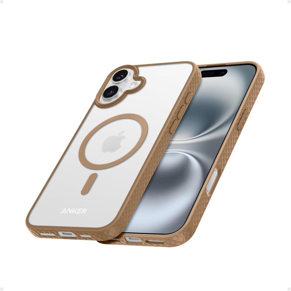 imageAnker MagGo Matte Magnetic Phone Case for iPhone 16 Pro Max UltraSlim ScratchResistant Durable Protective Cover Compatible with MagSafe BlueCaramel
