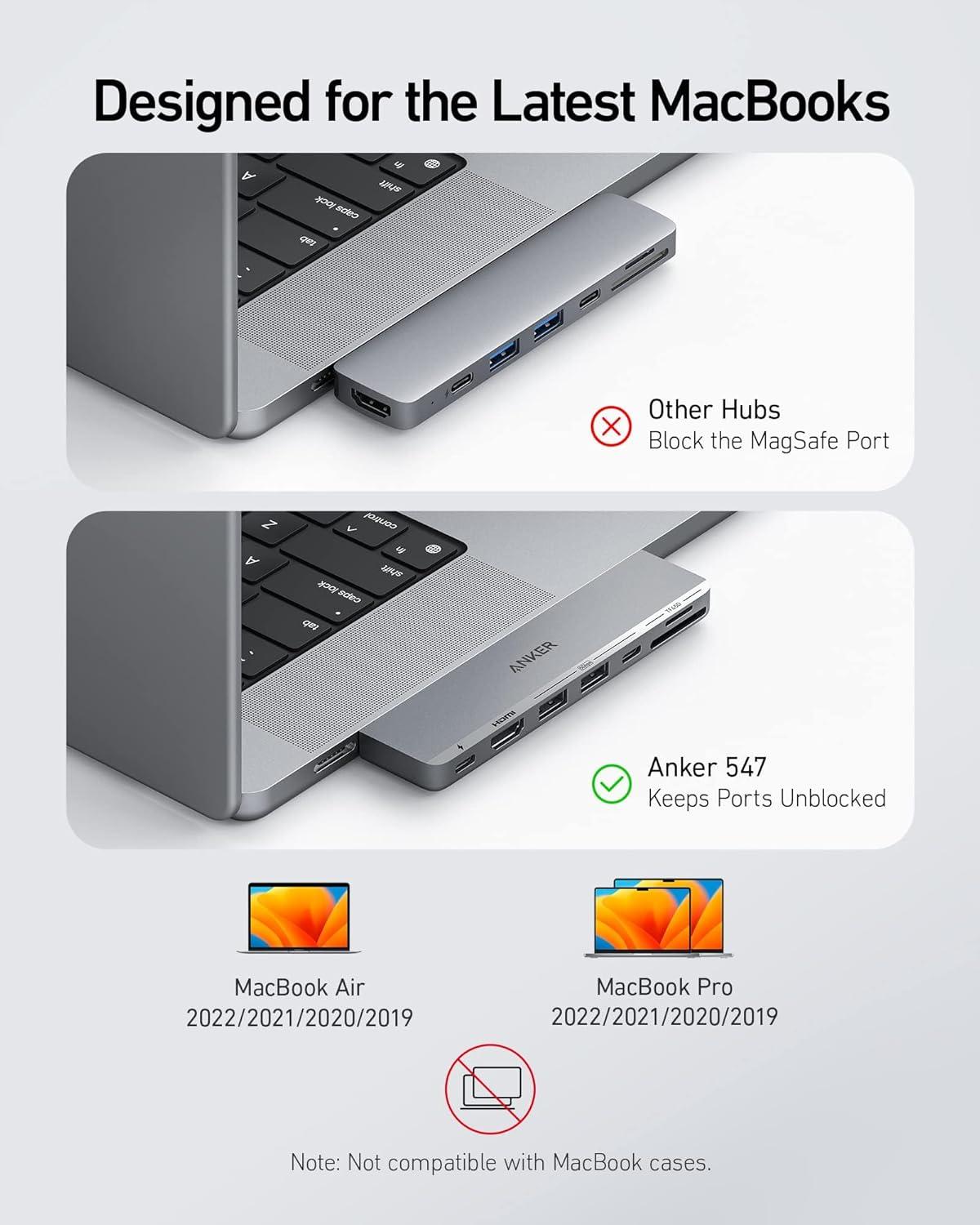 imageAnker USB C Hub for MacBook 7in2 with 4K HDMI Compatible with Thunderbolt 4 1 Type C and 2 USB A Data Ports for MacBookPro 13 Inch MacBookAir M1  M2 and More