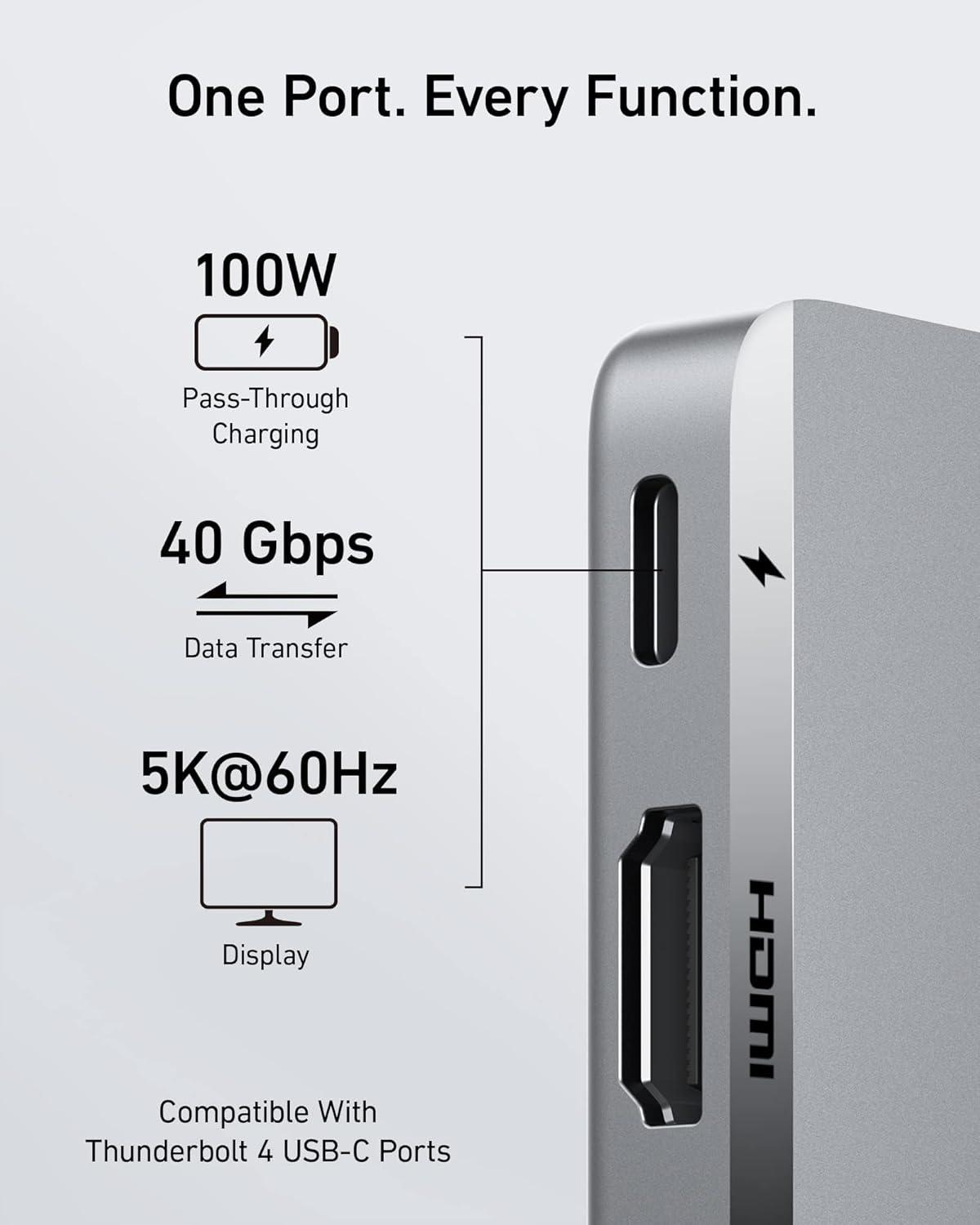 imageAnker USB C Hub for MacBook 7in2 with 4K HDMI Compatible with Thunderbolt 4 1 Type C and 2 USB A Data Ports for MacBookPro 13 Inch MacBookAir M1  M2 and More
