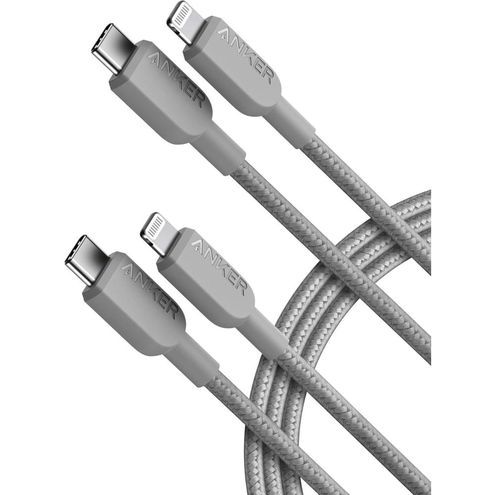 imageAnker 310 USB C to Lightning Cable6FT2Pack Black MFi Certified for iPhone 14 Series and MoreCharger Not IncludedGrey