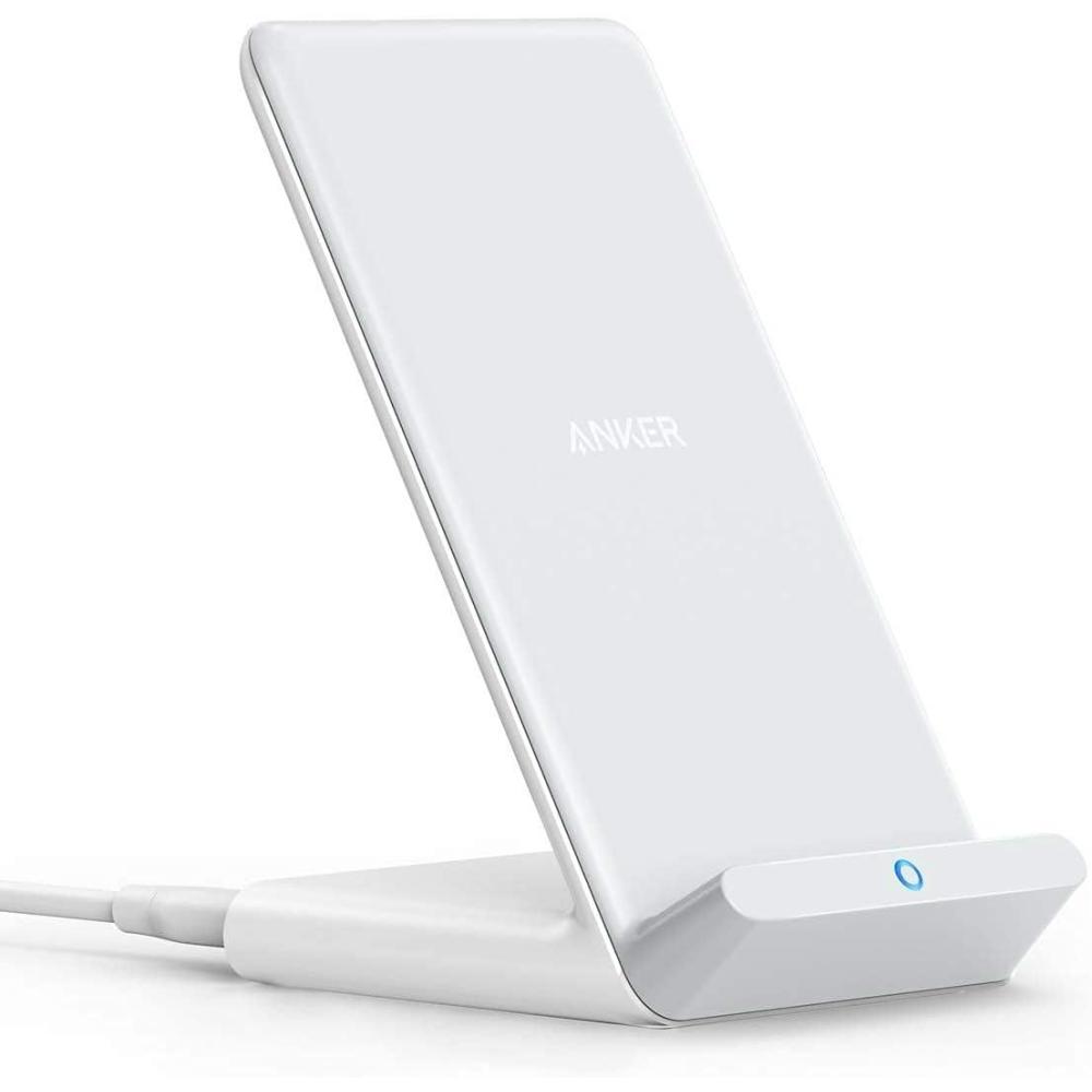 imageAnker 313 Wireless Charger Stand QiCertified for iPhone 1616 Pro16 Pro Max151413 10W FastCharging Galaxy S23 S22 S21No AC AdapterWhite