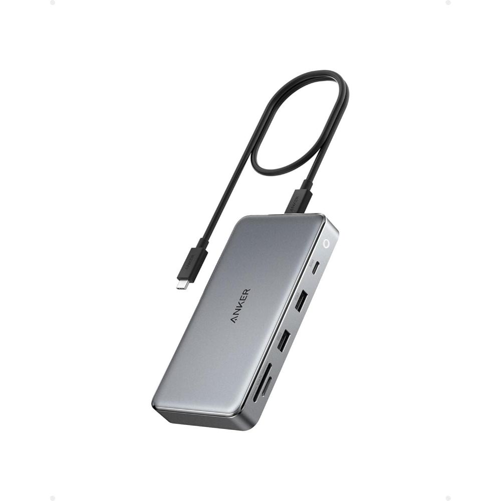 imageAnker 563 USBC Hub 10in1 Dual 4K HDMI Docking Station Dual Monitor with Max 100W Pdin 5Gbps USB Data Ports for Windows Laptops Dell XPS Thinkpad MacBook Pro MacBook Air and More
