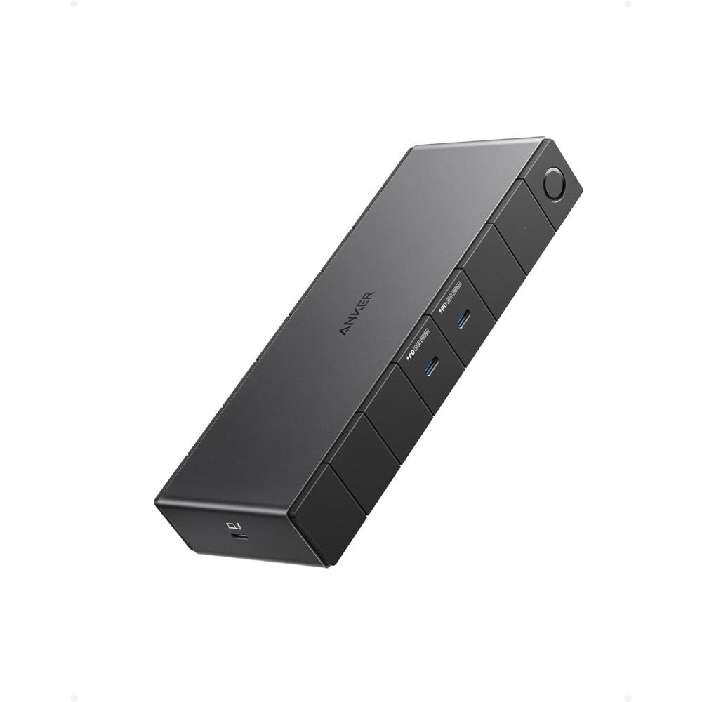 imageAnker 778 Thunderbolt Docking Station 12in1 Thunderbolt 4 40 Gbps with Max 100W Charging for Laptop Single 8K Quad 4K Display Ethernet 6 USB Ports for Dell HP Laptops and MoreGray