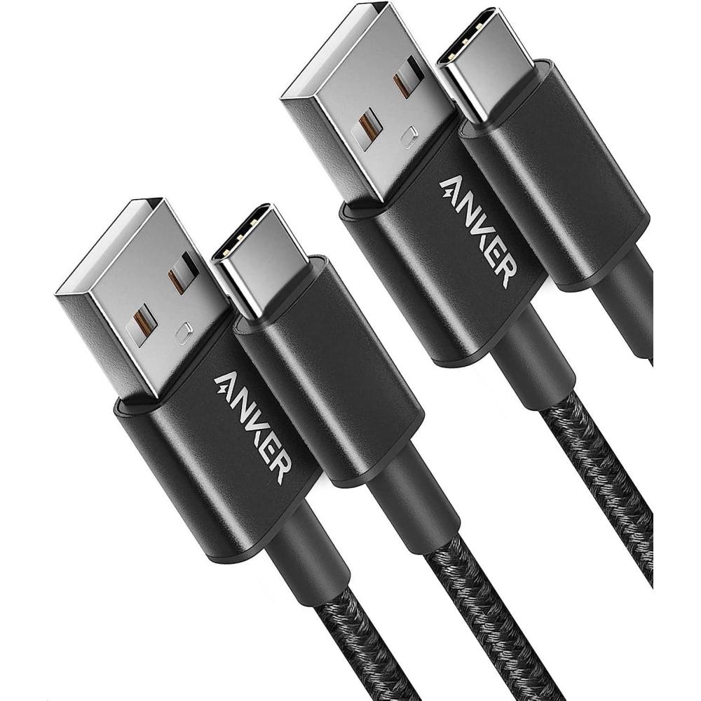imageAnker Cable 2 Pack 3FT USB A to USB C Cable for Samsung Galaxy S10 S10 LG V30 Beats Fit Pro and More Black3ft