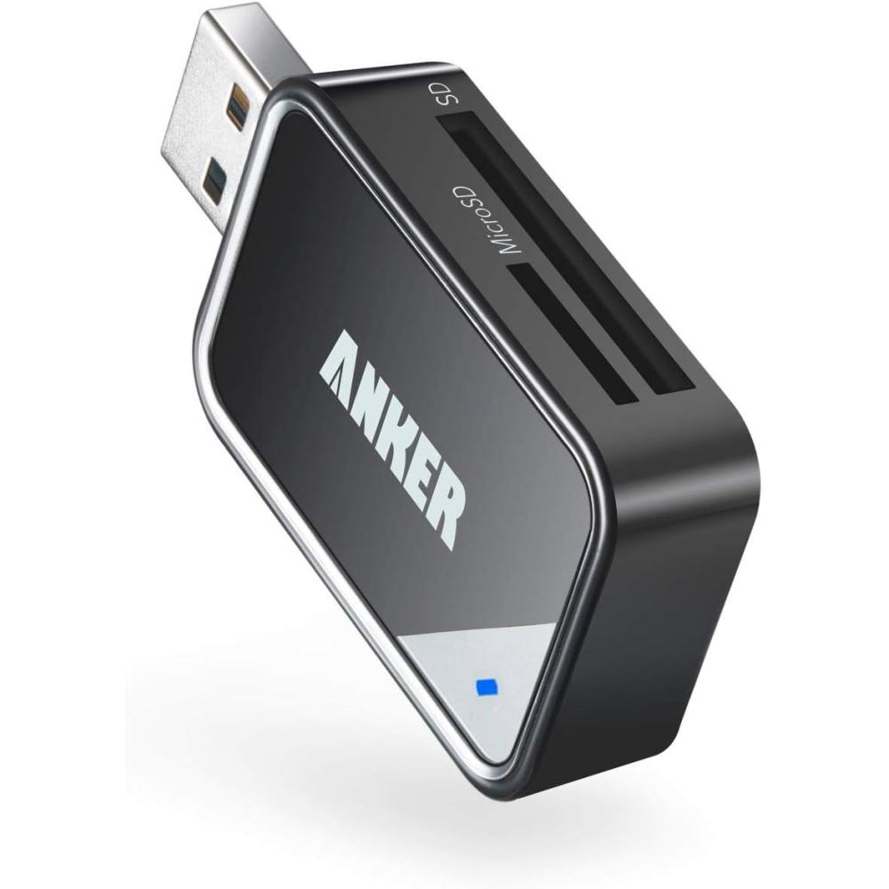 imageAnker USB 30 SD Card Reader 2in1 SD Card Reader for SDXC SDHC MMC RSMMC Micro SDXC Micro SD Micro SDHC UHSI Cards  Card Reader Micro SD Card Reader