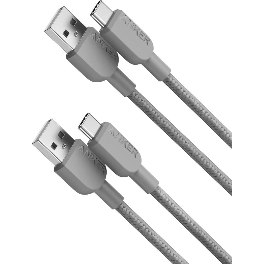 imageAnker USB A to USB C Cable Charger Cord 2 Pack 6FT for Samsung Galaxy Note 10S10 S10 LG V30 BlackGrey