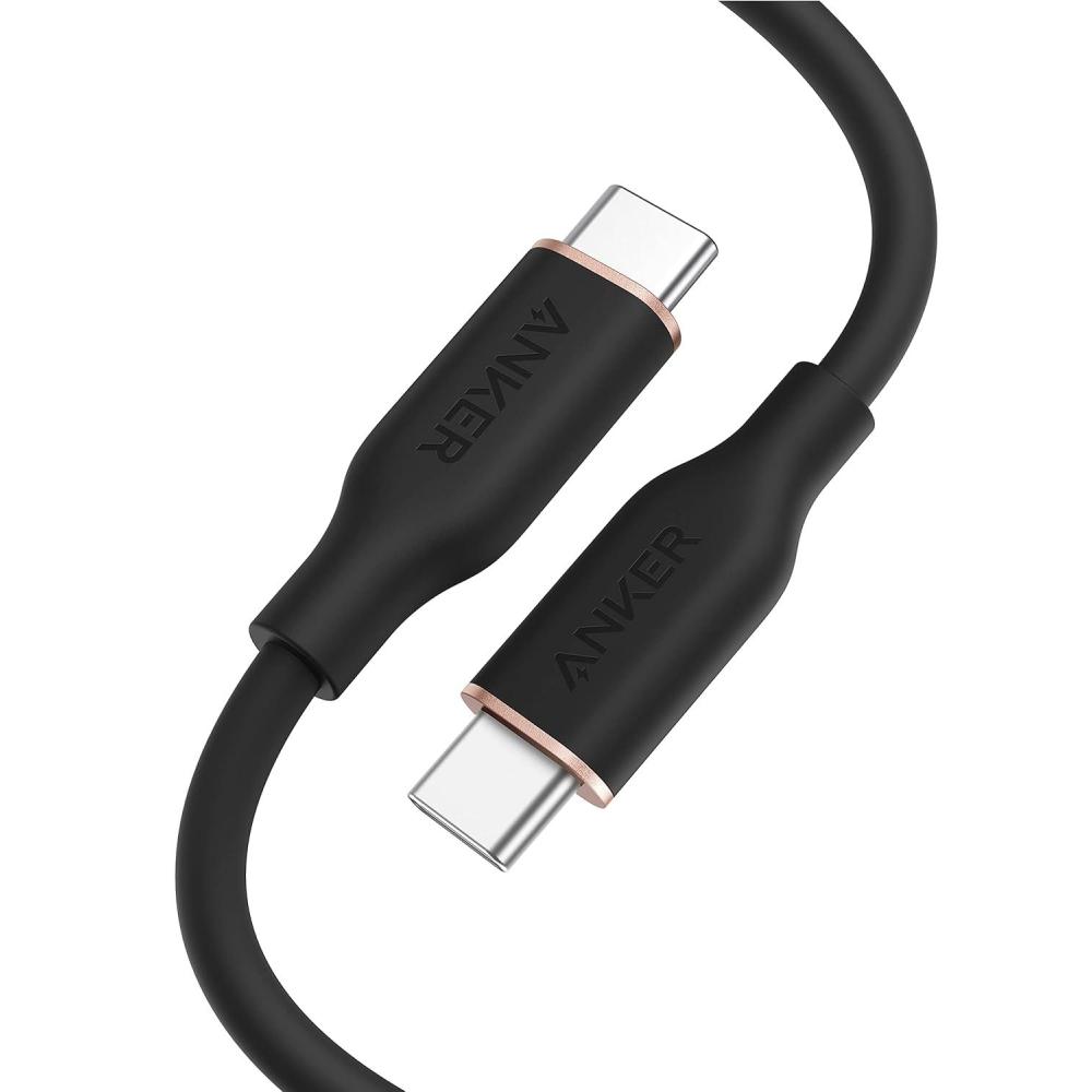 imageAnker USB C Cable 100W Type C Flow Cord Fast Charging for iPhone 16 Series MacBook Pro 2020 and More USB 20 6FT BlackBlack