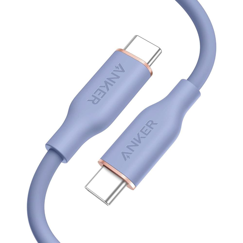 imageAnker USB C Cable 100W Type C Flow Cord Fast Charging for iPhone 16 Series MacBook Pro 2020 and More USB 20 6FT BlackYellow