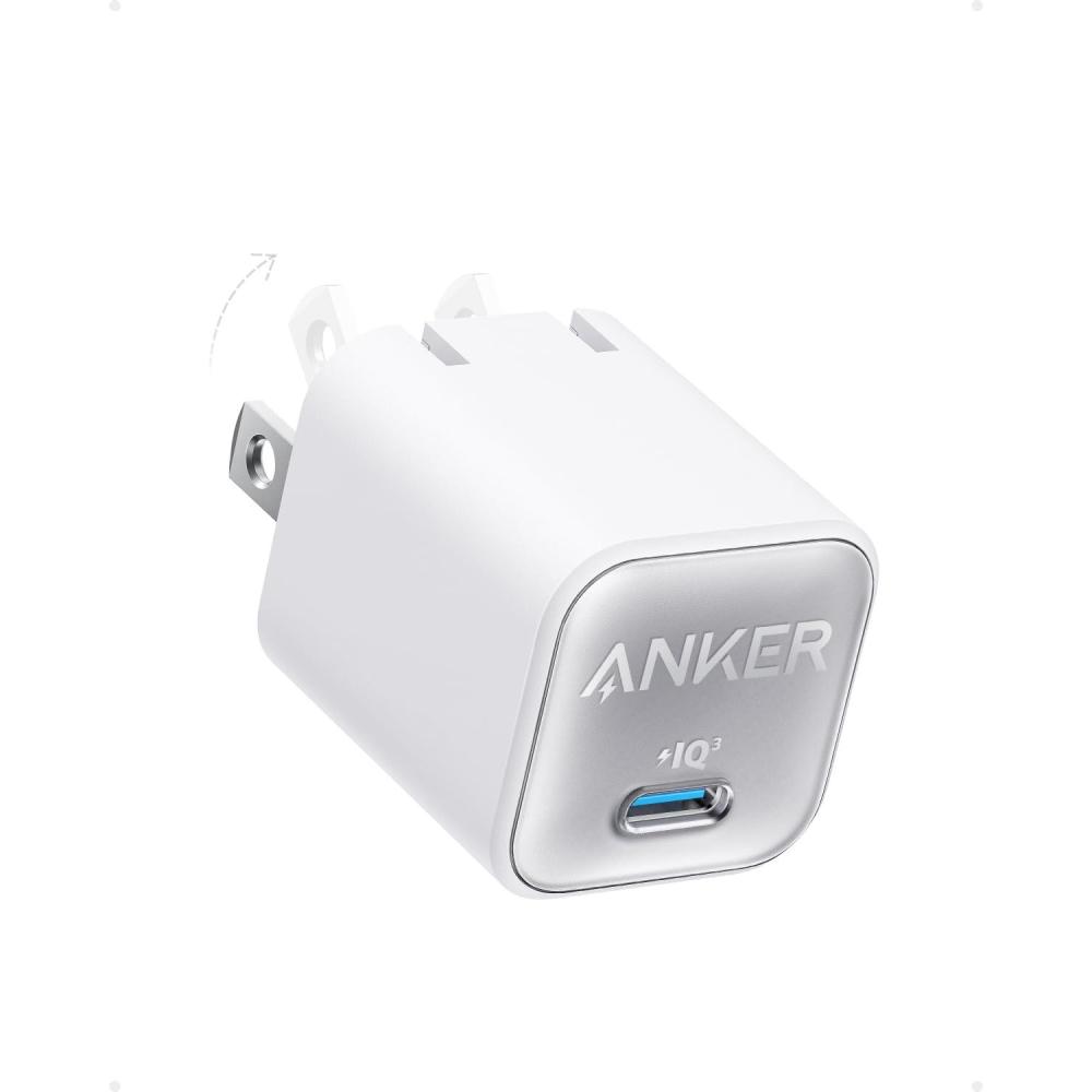 imageAnker USB C Charger 30W Anker 511 GaN Charger Nano 3 PIQ 30 Foldable Fast Charger for iPhone 151413ProPro Max Galaxy iPad Cable Not Included  Lilac PurpleAurora White