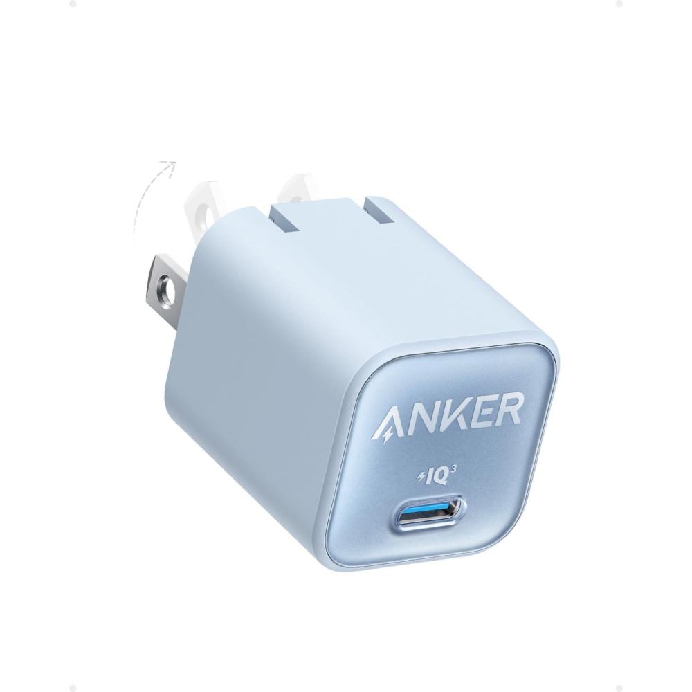 imageAnker USB C Charger 30W Anker 511 GaN Charger Nano 3 PIQ 30 Foldable Fast Charger for iPhone 151413ProPro Max Galaxy iPad Cable Not Included  Lilac PurpleMisty Blue