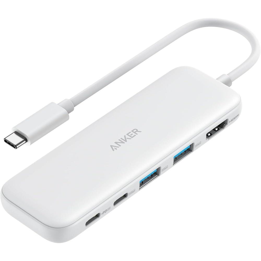 imageAnker USB C Hub 5in1 USBC to HDMI Splitter with 4K Display 1 x Powered USBC 5Gbps ampamp 2Powered USBA 30 5Gbps Data Ports for MacBook Pro MacBook Air Dell and MoreWhite