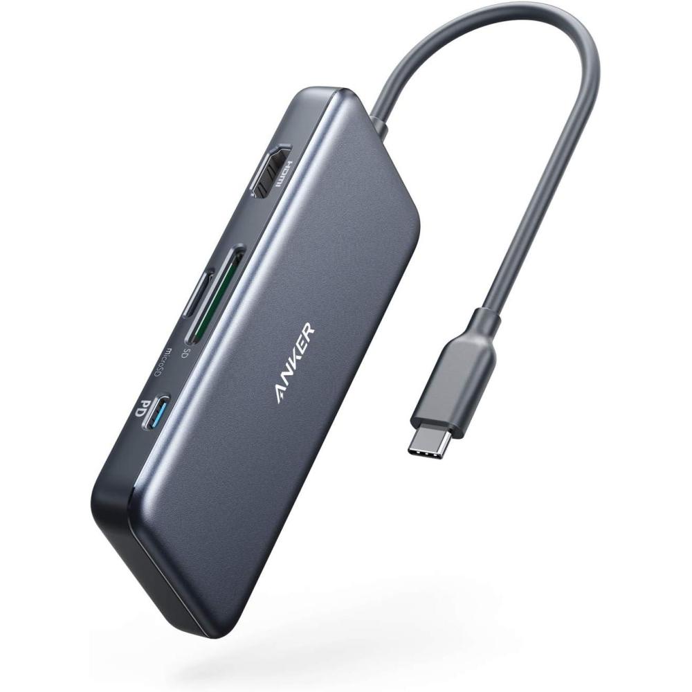 imageAnker USB C Hub 7in1 with 4K HDMI 85W Power Delivery USBC and 2 USBA 5Gbps Data Ports microSD and SD Card Reader for MacBook Air MacBook Pro XPS and More