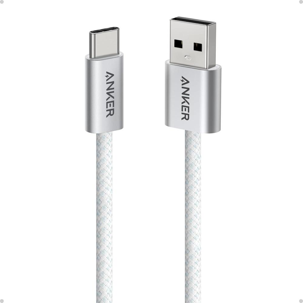 imageAnker Zolo USB to USB C Cable Seamless CarPlay Connesction Durable and Braided Type C Cable Premium Look with Slim Connector for iPhone 1615 Series iPad Pro and More Black 33FTWhite