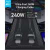 Anker Nano USB C Cable, 240W 6FT Flexible Multi-Color Braided Cord, Fast Charging Type C Charger for iPhone 16 Series, MacBook Pro and More(Black)(Black)