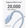 Anker USB C Cable, 240W Bio-Braided Type C Fast Charge Cord for iPhone 16/16 Pro, MacBook Pro 2020, iPad Pro,and More(USB 2.0, 10FT, Ice Lake Blue)(Blue)