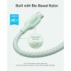 Anker USB C Cable, 240W Bio-Braided Type C Fast Charge Cord for iPhone 16/16 Pro, MacBook Pro 2020, iPad Pro,and More(USB 2.0, 10FT, Ice Lake Blue)(Green)