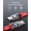 Anker USB C to USB C Cable, Type-C Charging Cord Fast Charge(10FT,100W), for iPhone 16/16 pro, MacBook and More(Black)(Red)