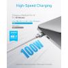 Anker USB C to USB C Cable, Type-C Charging Cord Fast Charge(10FT,100W), for iPhone 16/16 pro, MacBook and More(Black)(Silver)