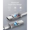 Anker USB C to USB C Cable, Type-C Charging Cord Fast Charge(10FT,100W), for iPhone 16/16 pro, MacBook and More(Black)(Silver)