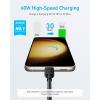 Anker USB C to USB C Cable,Type-C Fast Charging Cord (3FT,2Pack) for iPhone 16/15 Series,iPad Air 4,MacBook Pro 2022 and More (Grey)(Black)