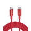 Anker USB C to USB C Cable, Type-C Charging Cord Fast Charge(10FT,100W), for iPhone 16/16 pro, MacBook and More(Black)(Red)