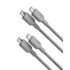 Anker USB C to USB C Cable,Type-C Fast Charging Cord (3FT,2Pack) for iPhone 16/15 Series,iPad Air 4,MacBook Pro 2022 and More (Grey)(Grey)