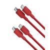 Anker USB C to USB C Cable,Type-C Fast Charging Cord (3FT,2Pack) for iPhone 16/15 Series,iPad Air 4,MacBook Pro 2022 and More (Grey)(Red)