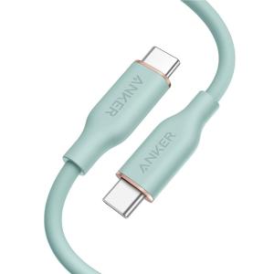 Anker USB C Cable, 100W Type C Flow Cord, Fast Charging for iPhone 16 Series, MacBook Pro 2020, and More (USB 2.0, 6FT, Black)(Green)
