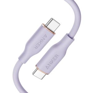 Anker USB C Cable, 100W Type C Flow Cord, Fast Charging for iPhone 16 Series, MacBook Pro 2020, and More (USB 2.0, 6FT, Black)(Mauve)