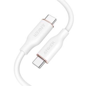 Anker USB C Cable, 100W Type C Flow Cord, Fast Charging for iPhone 16 Series, MacBook Pro 2020, and More (USB 2.0, 6FT, Black)(White)