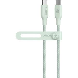 Anker USB C Cable, 240W Bio-Braided Type C Fast Charge Cord for iPhone 16/16 Pro, MacBook Pro 2020, iPad Pro,and More(USB 2.0, 10FT, Ice Lake Blue)(Green)