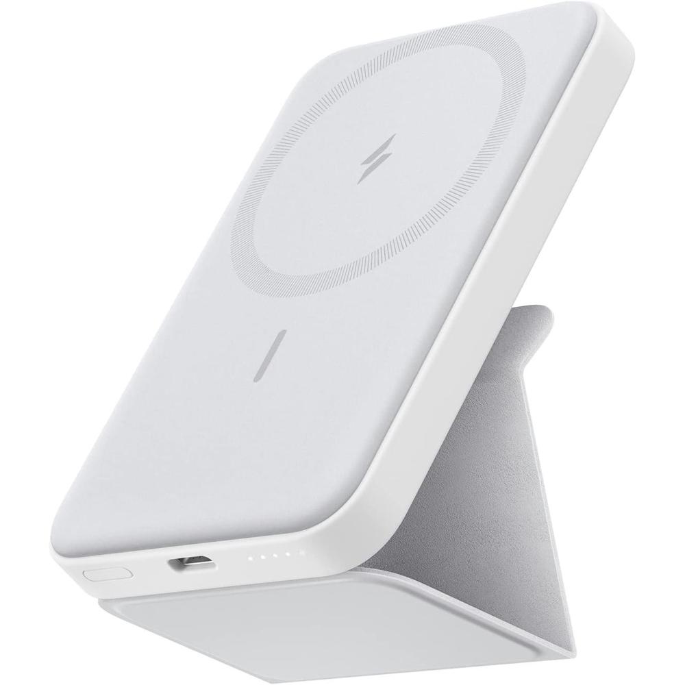 imageANKER Magnetic Battery MagGo 5K Foldable Magnetic Wireless Portable Charger and USBC for iPhone 1515 Plus15 Pro15 Pro Max iPhone 1413 Series Buds GreenDolomite White