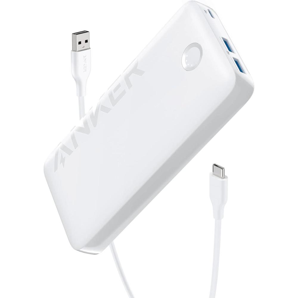 imageANKER Power Bank 20000mAh Portable Charger with 225W Max Fast Charging 2 USBA 1 USBC for iPhone 1615141312 Series Samsung iPad Pro AirPods Apple Watch and MoreWhite