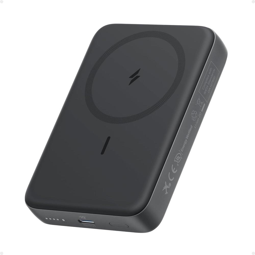 imageANKER Zolo Magnetic Power Bank Compact 10000mAh Wireless Portable Charger with 30W Max Fast Charging SkinFriendly and Durable Battery Pack for iPhone 161514 Series AirPods and MoreBlack