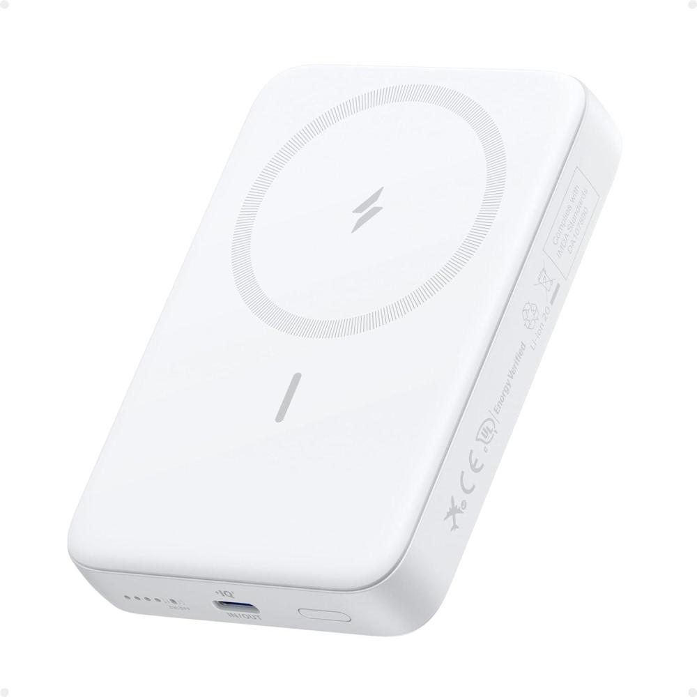 imageANKER Zolo Magnetic Power Bank Compact 10000mAh Wireless Portable Charger with 30W Max Fast Charging SkinFriendly and Durable Battery Pack for iPhone 161514 Series AirPods and MoreWhite