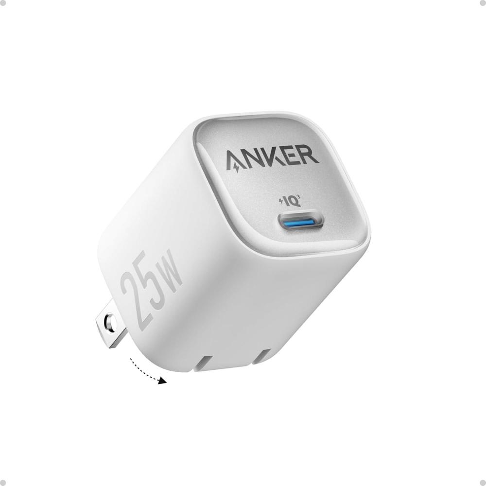 imageAnker 25W USB C Charger Block Compact and Foldable Supports PPS Fast Charging for Galaxy S24Z FoldZ FlipTab iPhone iPad BlackWhite