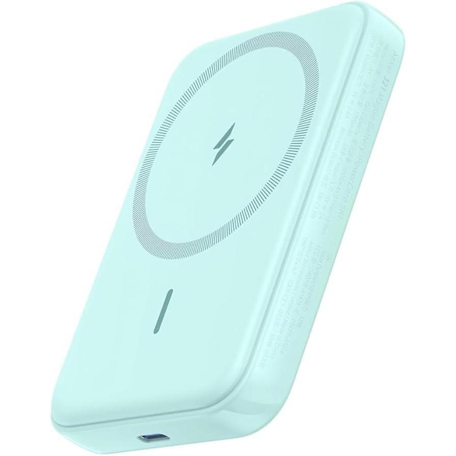 imageAnker 321 MagGo Battery PowerCore Magnetic 5K 5000mAh Magnetic Wireless Portable Charger Compatible with iPhone 1515 Plus15 Pro15 Pro Max iPhone 141312 SeriesBlueGreen