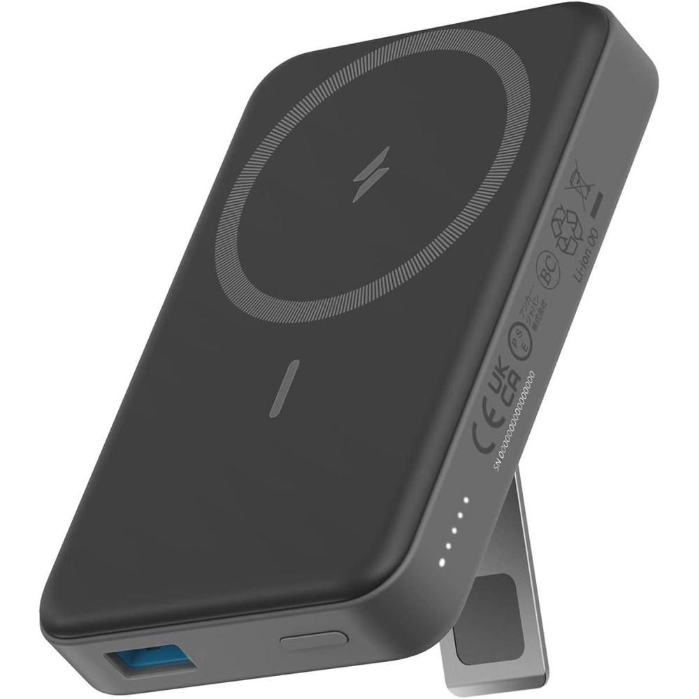 imageAnker 633 Magnetic Battery 10000mAh Foldable Wireless Portable Charger 20W USBC Power Delivery Power Bank with Stand MagsafeCompatible for iPhone 1615141312 SeriesBlack