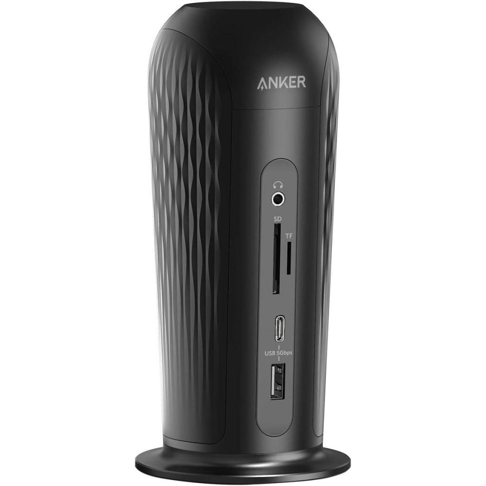imageAnker Docking Station PowerExpand 12in1 USBC PD Media Dock 60W Power Delivery 4K HDMI and DP 1 USBCampamp3 USBA 30 Data Ports SD and TF Slots Gigabit Ethernet Audio