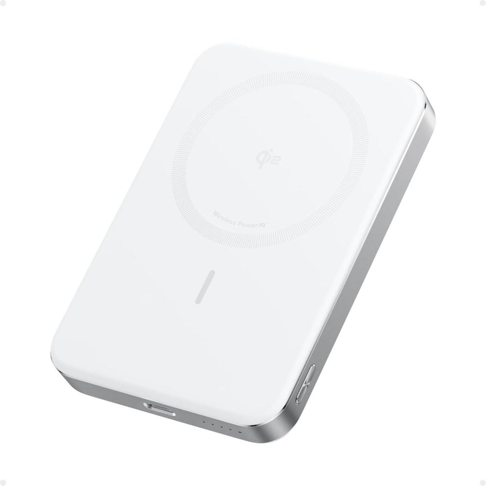 imageAnker MagGo Power Bank UltraSlim 10000mAh Magnetic Battery Pack Qi2 Certified 15W UltraFast MagSafe Compatible Portable Charger Ergonomic Design for iPhone1615141312 Series OnlyWhite