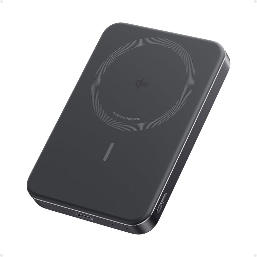 imageAnker MagGo Power Bank UltraSlim 10000mAh Magnetic Battery Pack Qi2 Certified 15W UltraFast MagSafe Compatible Portable Charger Ergonomic Design for iPhone1615141312 Series OnlyBlack