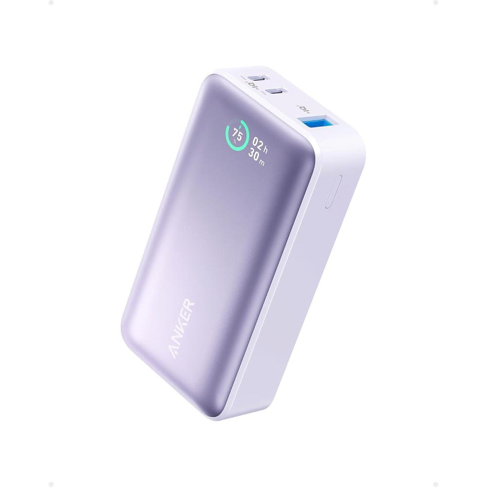 imageAnker Nano Power Bank 10000mAh Portable Charger with Builtin USBC Cable 30W Recharging 30W Max Output with USBCampampA for iPhone 1615 Series MacBook Galaxy AirPods and Morewithout cable Purple