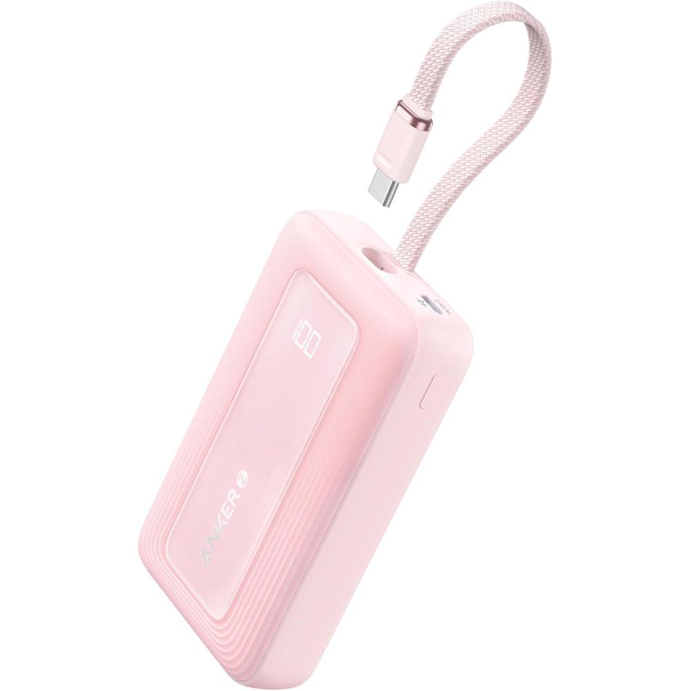 imageAnker Portable Charger 10000mAh 30W Power Bank USBC in and Out Fast Charging Battery Pack Travel Essential Phone Power Bank for iPhone 1615 iPad MacBook Galaxy Google and MorePink