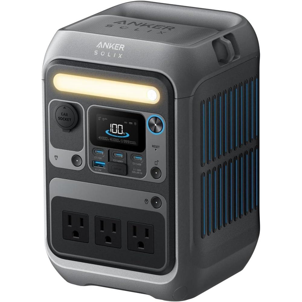 imageAnker Portable Power Station SOLIX C300 288Wh LiFePO4 Battery 300W 600W Surge Solar Generator 140W TwoWay Fast Charging for Outdoor Camping Traveling and Emergencies Solar Panel OptionalAnker SOLIX C300