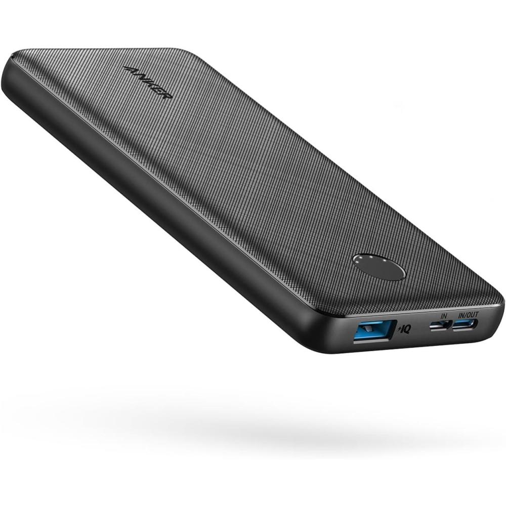 imageAnker Power BankPowerCore 10KCompact TravelReady 10000mAh Battery Pack with PowerIQ Charging Technology5V3A HighSpeed Charging for iPhoneiPadand More USBC Input and OutputBlack1packUSBC Input and OutputBlack