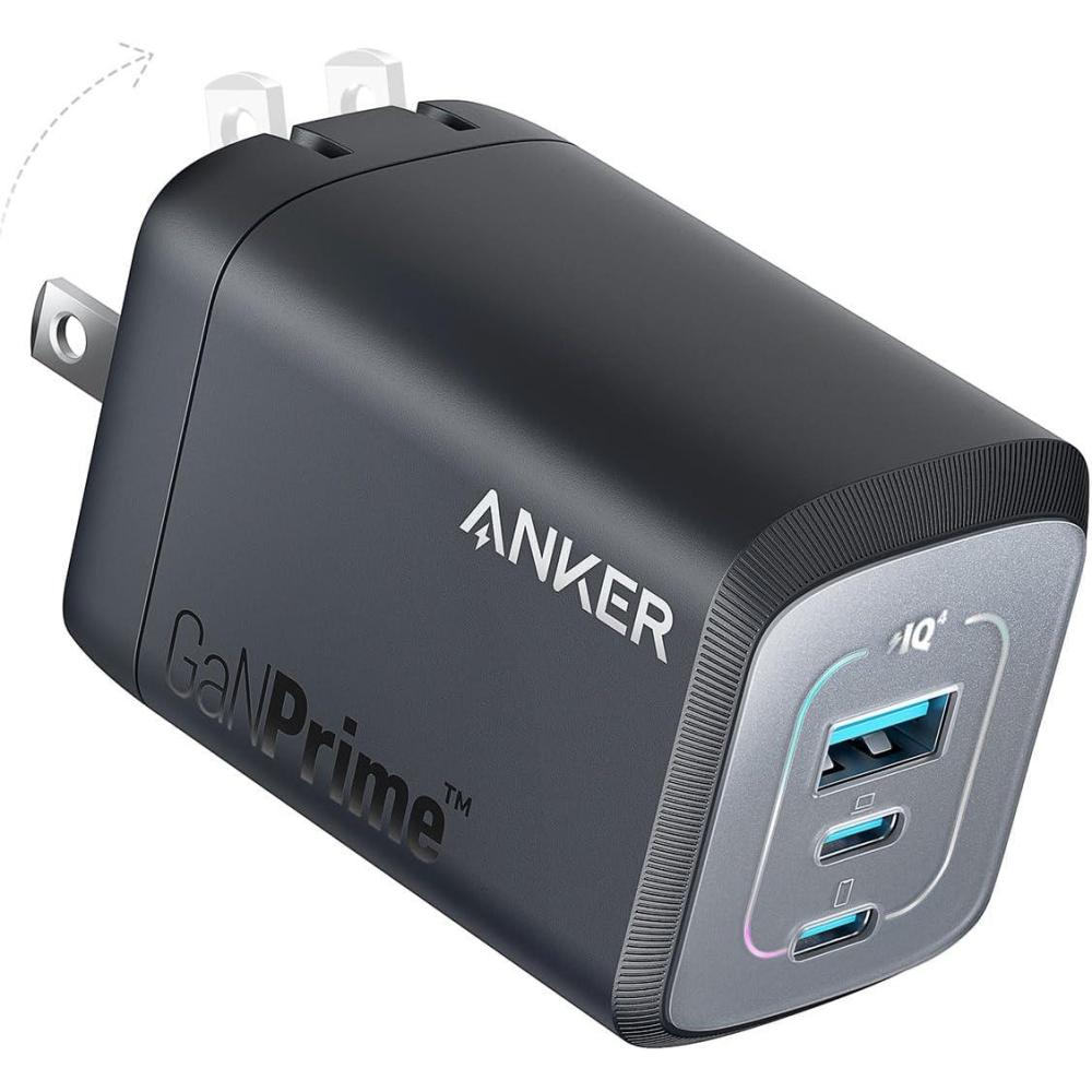 imageAnker Prime 100W USB C GaN Charger 3Port Compact Fast PPS Charger for MacBook ProAir Pixelbook iPad iPhone 16Pro Galaxy S23S22 Note20 Pixel Apple Watch and More