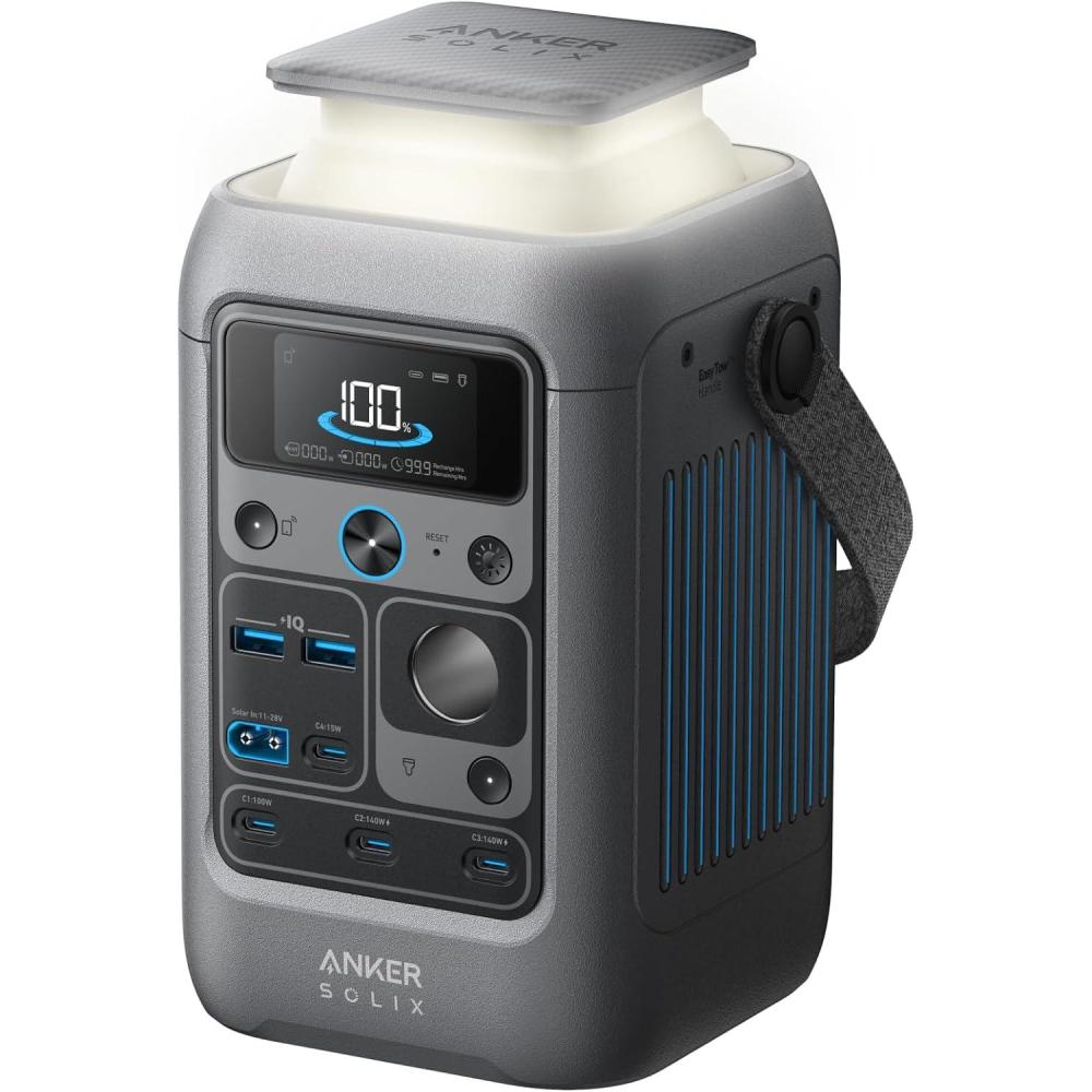 imageAnker SOLIX C300 DC Power Bank Station Outdoor 288Wh Portable Power Station LiFePO4 Battery 300W Solar Generator for Camping Traveling and Emergencies No Wall Charger IncludedC300 DC
