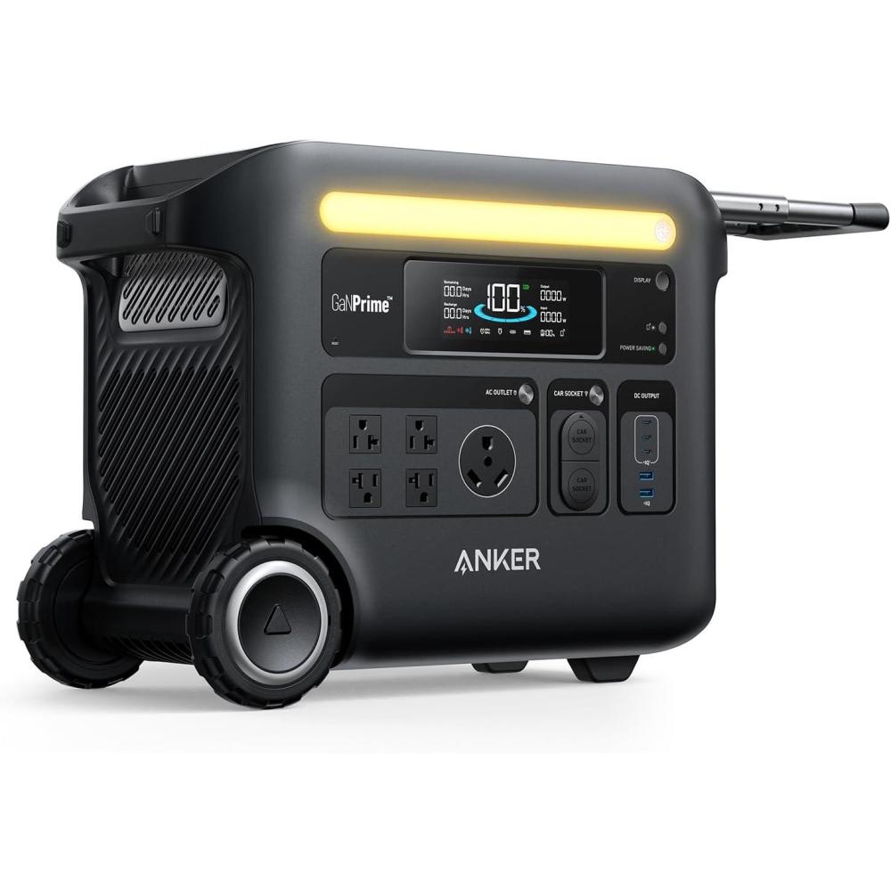 imageAnker SOLIX F2600 Portable Power Station PowerHouse 767 and 760 Expansion Battery 5120Wh LiFePO4 Battery with 4 AC Outlets Up to 2400W GaNPrime Solar Generator for Home Outdoor Camping RVAnker SOLIX F2600