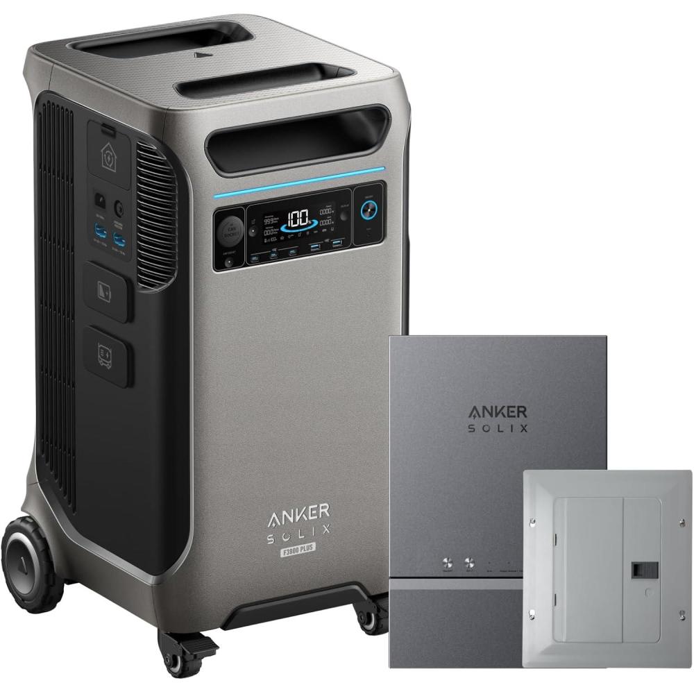 imageAnker SOLIX F3800 Plus Portable Power Station Upgraded Version and BP3800 Expansion Battery with 400W Solar Panel 768kWh 3200W Solar Input Generators for Home Use For Power Outages EmergenciesAnker SOLIX F3800 PlusHome Power Panel