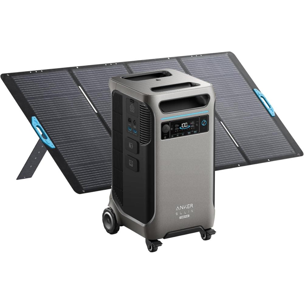 imageAnker SOLIX F3800 Plus Portable Power Station Upgraded Version and BP3800 Expansion Battery with 400W Solar Panel 768kWh 3200W Solar Input Generators for Home Use For Power Outages EmergenciesAnker SOLIX F3800 Plus400W Solar Panel